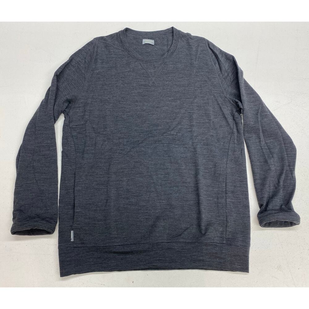 Men Icebreaker Merino crewneck front pockets lightweight pullover sweatshirt XL